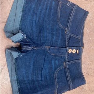 high waisted jean shorts